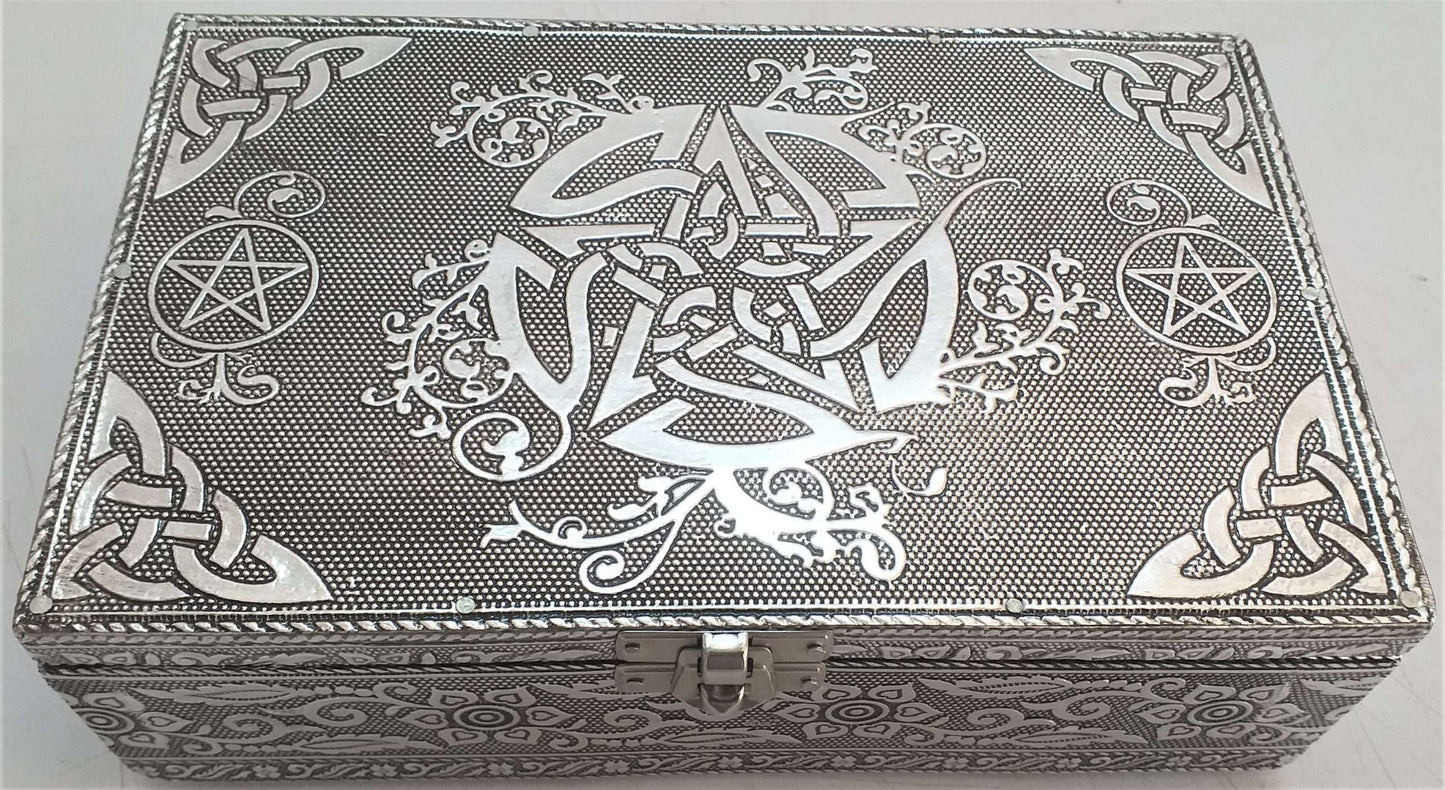 Silver Jewellery Box Celtic Pentagram