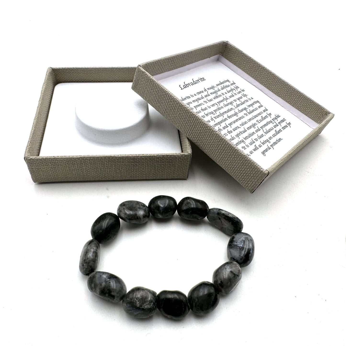Large Beaded Bracelet Dark Labradorite