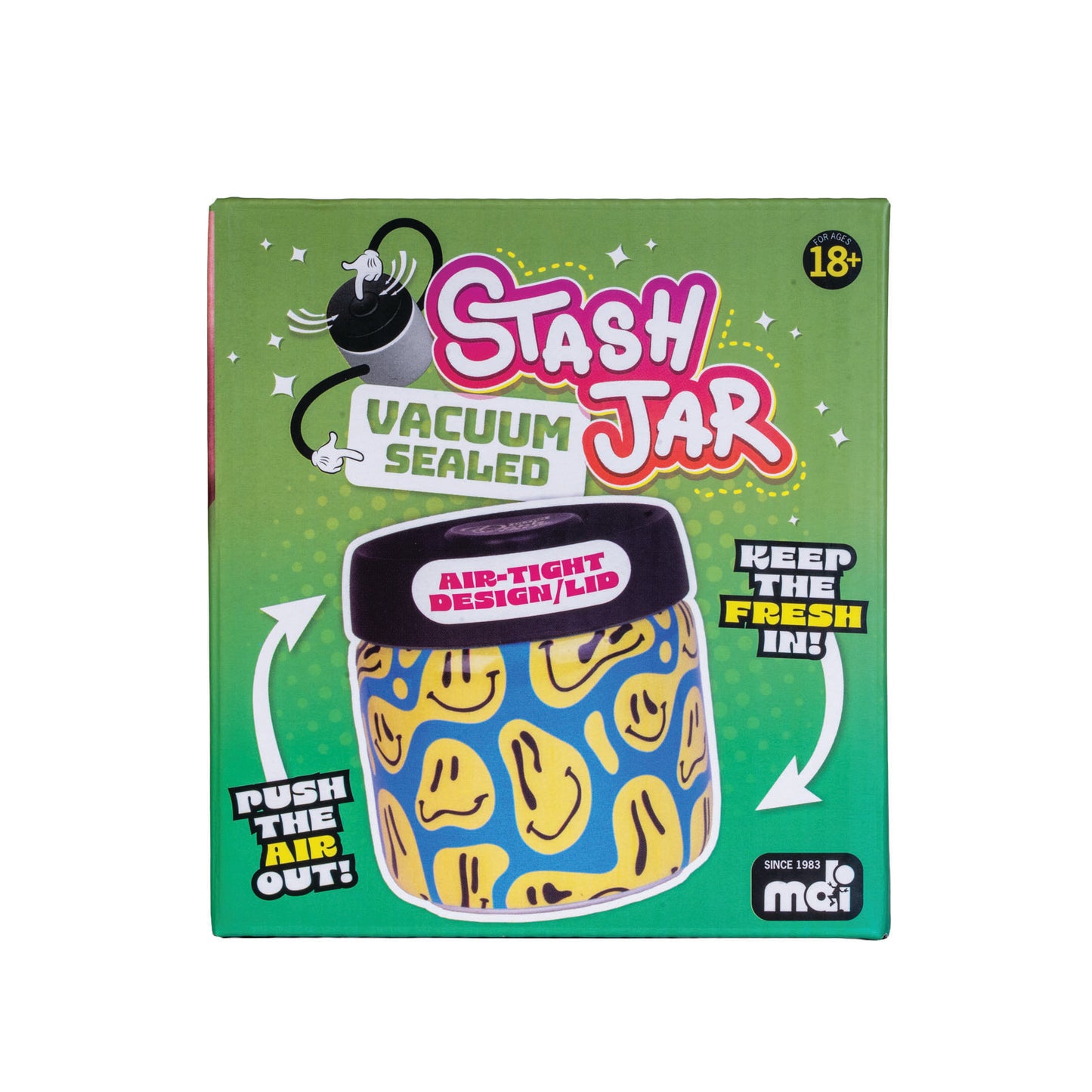 Smilies Vacuum Sealed Stash Jar