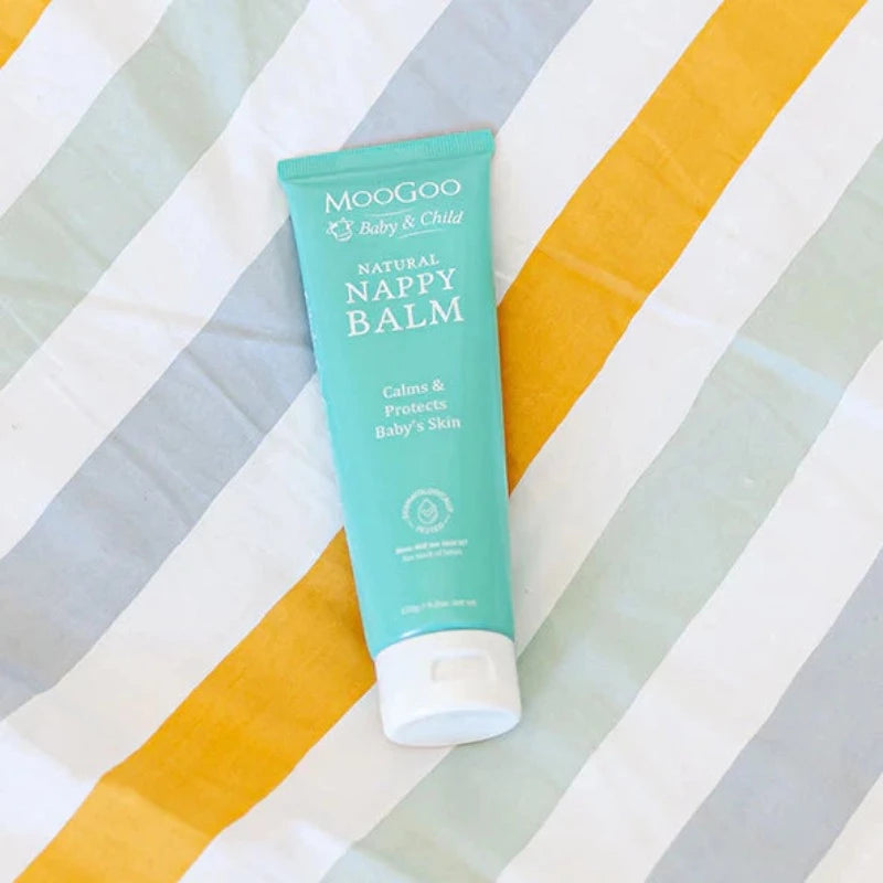 MooGoo Nappy Balm 120g As all parents know, babies often get sensitive skin around the nappy area. This can be caused by either a reaction to urea, or yeast. Moving around as much as they tend to doesn’t help the situation much either. The introduction of a barrier cream could help soothe this and we think Zinc does the trick.