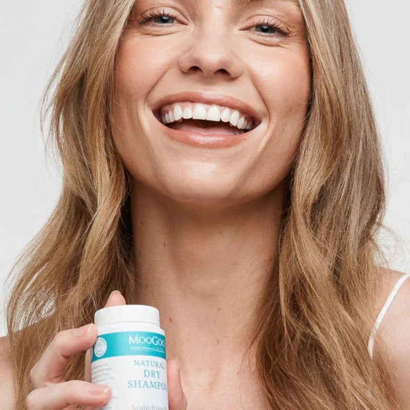 MooGoo Dry Shampoo 100g New to powder dry shampoo? Dry shampoo is almost as popular as Adele and Ed Sheeran combined (that’s really popular!), but most of the ones we saw on the market are packed in aerosol spray cans. When people try our dry shampoo for the first time, they often say “how did I not know about this before?” or “this is the absolute life-saver".