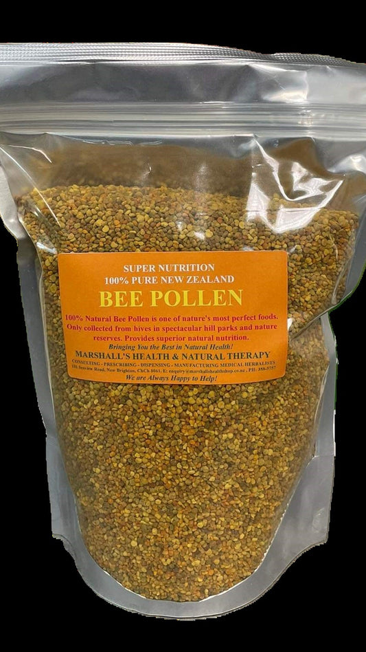 Marshall’s 100% Pure New Zealand Bee Pollen 100g 100% Pure New Zealand Bee Pollen is one of nature’s most perfect foods. Only collected from hives in spectacular hill parks and nature reserves. Provides superior natural nutrition and an excellent source of essential vitamins, minerals, and amino acids.
