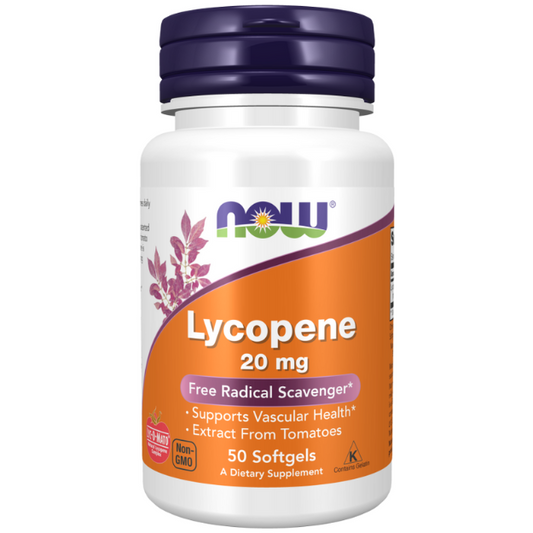 NOW Foods Lycopene 20 mg Softgels 1st Stop, Marshall's Health Shop!  NOW® Lycopene features LYC-O-MATO®, a patented tomato complex with a full complement of tomato phytonutrients, including lycopene. Lycopene is known for its powerful free radical scavenging properties.*