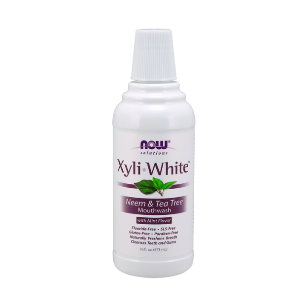NOW Foods XyliWhite Neem & Tea Tree Mouthwash 473ml 1st Stop, Marshall's Health Shop!  Condition: Need for a natural, healthy rinse to keep breath fresh and promote oral hygiene.  Solution: NOW® XyliWhite™ Mouthwash is an effective fluoride-free oral rinse that works
