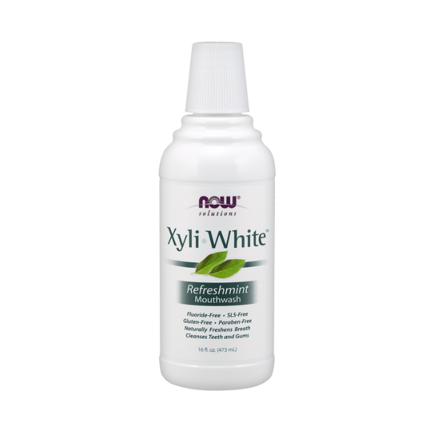 NOW Foods XyliWhite Refreshmint Mouthwash 473ml 1st Stop, Marshall's Health Shop! Condition: Need for a natural, healthy rinse to keep breath fresh and promote oral hygiene. Solution: NOW® XyliWhite™ Mouthwash is an effective fluoride-free oral rinse that works