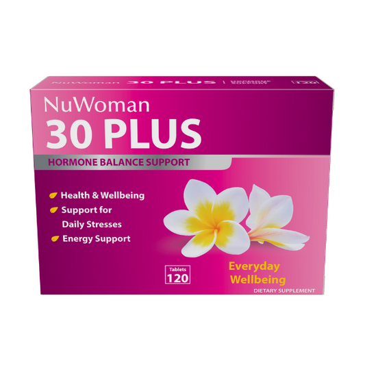 NuWoman 30 PLUS Hormone Balance Support 120 Tabs NuWoman 30 PLUS Hormone Balance Support contains nutrients to support wellbeing, a healthy response to daily stresses and normal energy levels.