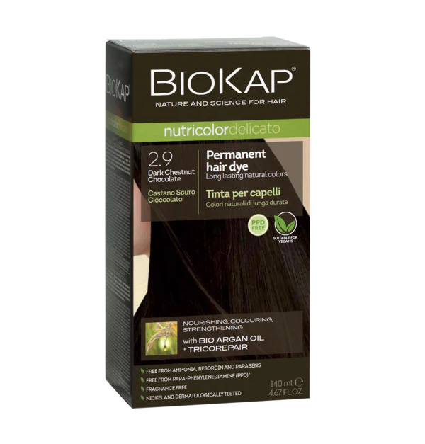 BioKap Delicato Rapid Natural Permanent Hair Colour 2.9 ChestChoc 135ml