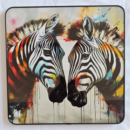 Pop Art Zebra 30x30cm Framed PVC
