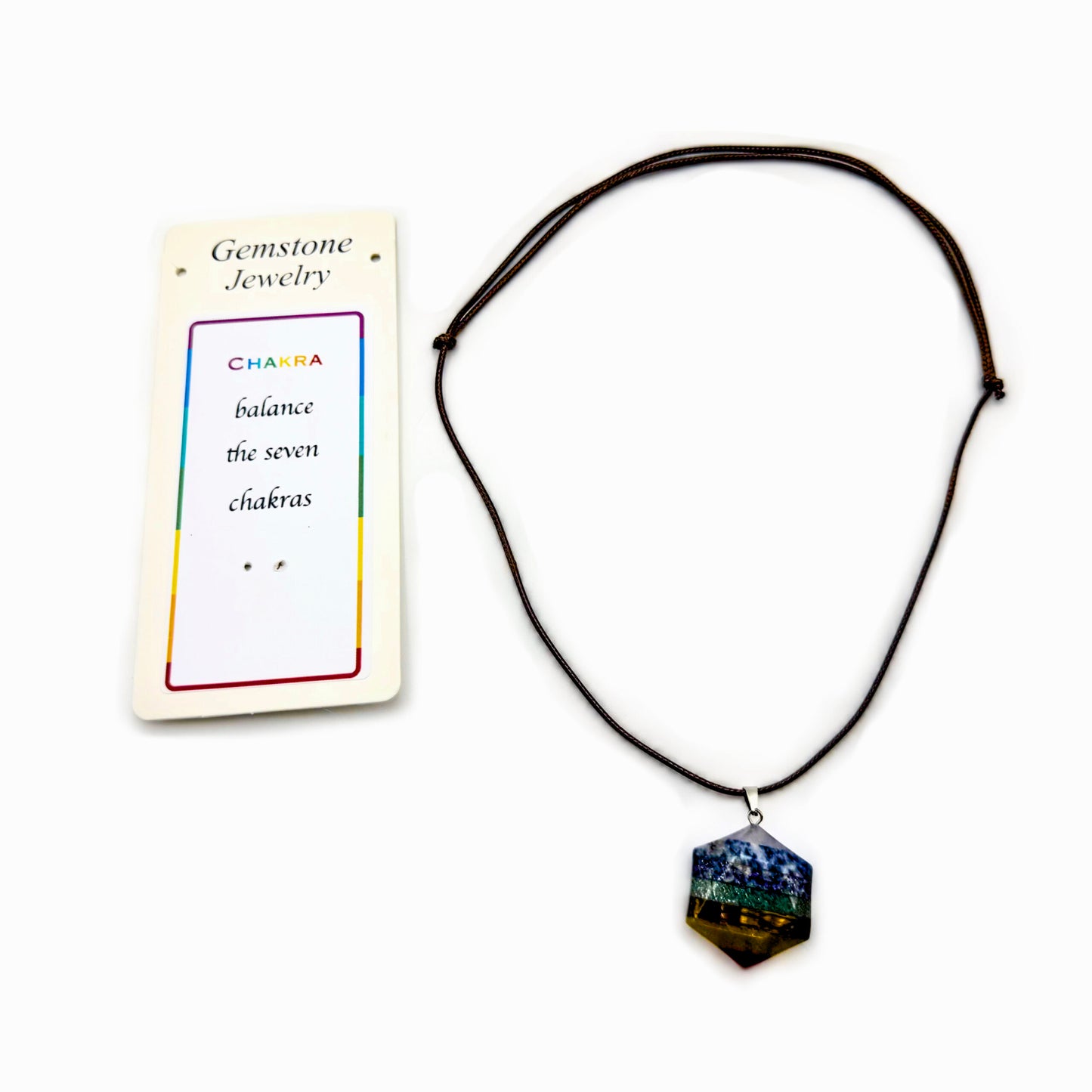 Hexagon Prism Chakra Pendant
2.5×2.5×0.8CM, 70cm Cord
1st Stop, Marshall's Health Shop, Gift Shop!
SKU: PD1