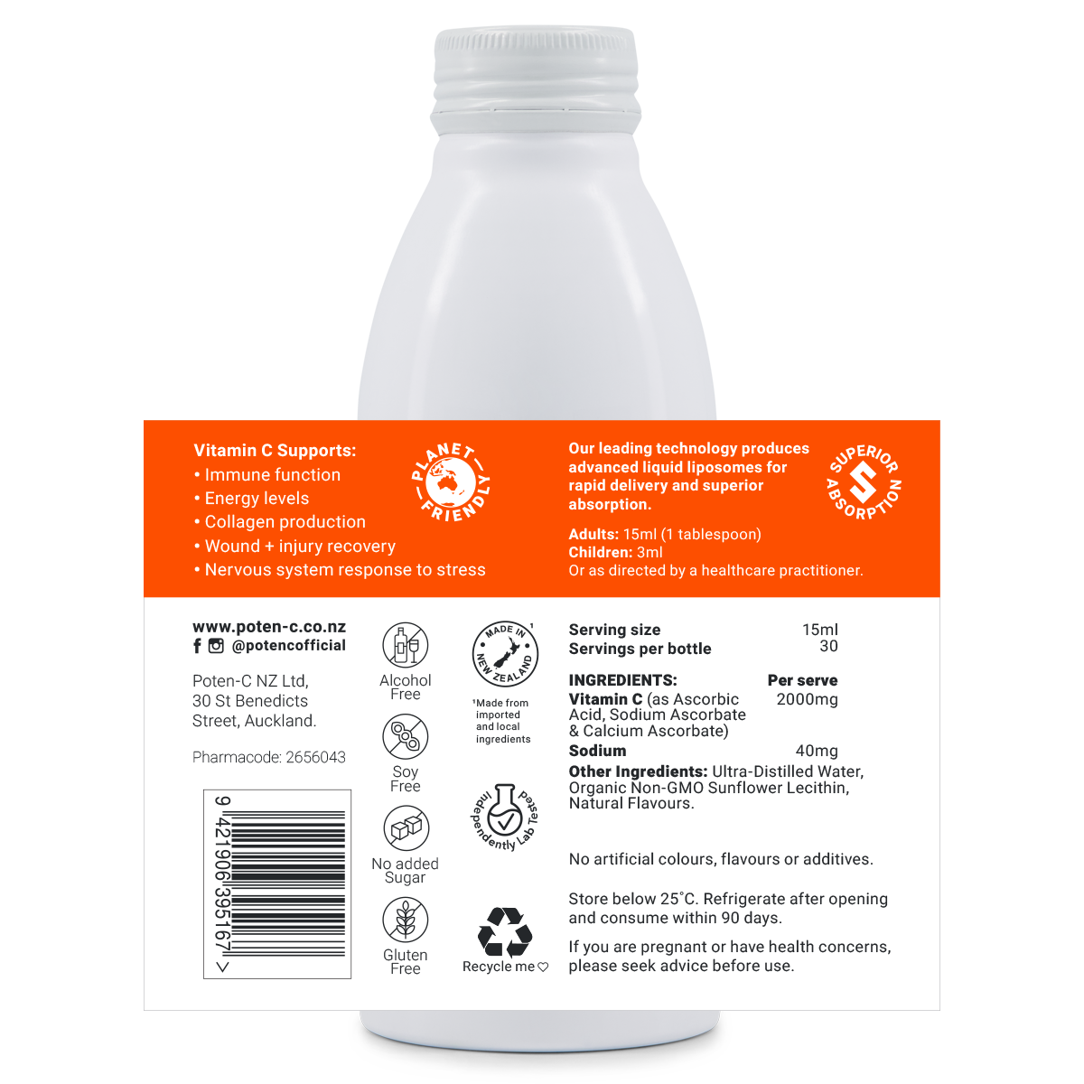 Poten-C Vitamin C Liposomal 2000mg