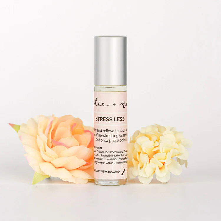 Indie + Mae | Stress Less Aromatherapy Roll On
Take a breath. Reset. Let it go.
This natural anxiety relief roller is your gentle escape from the overwhelm.
A soothing essential oil blend designed to melt away tension and bring you back to centre. Also, with calming notes of ylang ylang, lavender, lime, vanilla, and patchouli, this dreamy little potion helps you soften the edges of a stressful day.
Simply roll onto your pulse points whenever you need to relax and reset. Whether it's in your bag, your de