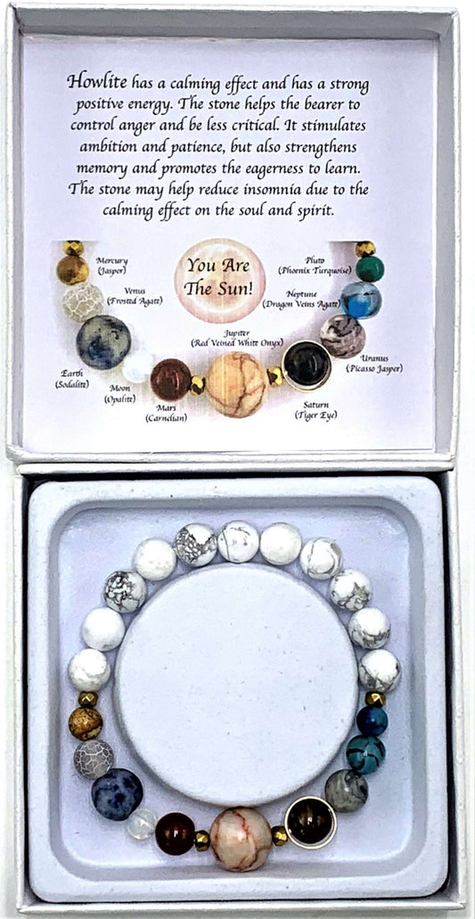 American Howlite Solar System Bracelet