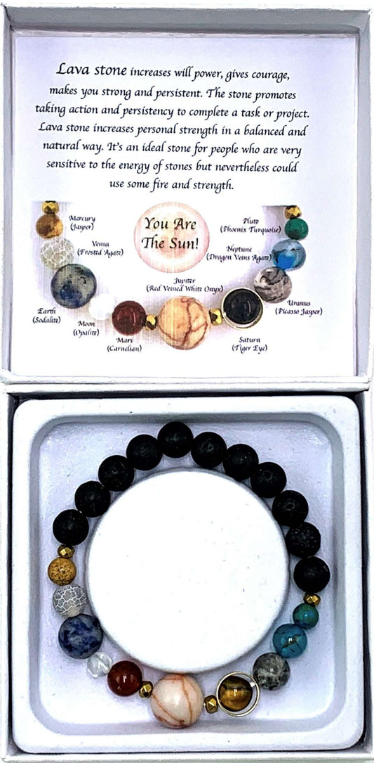Lava Stone Solar System Bracelet