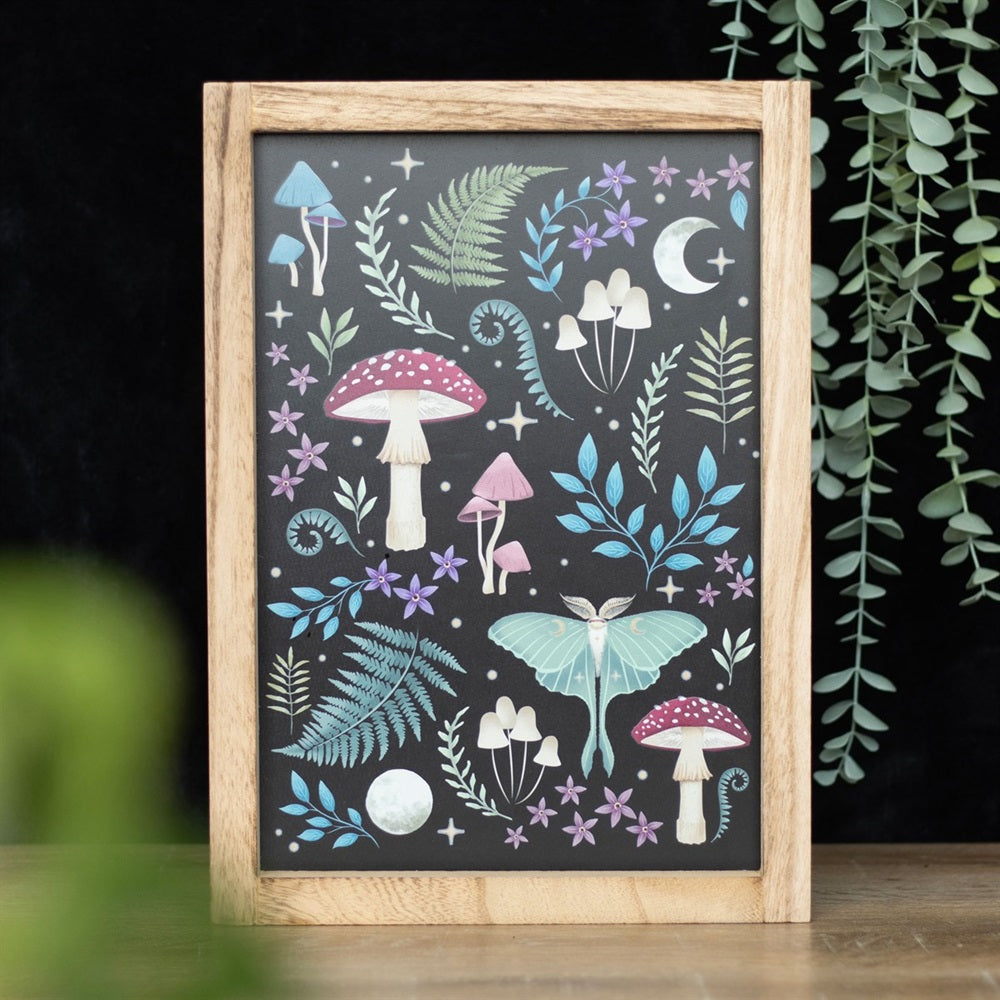 Wall Art Dark Forest Print Wood/Frame