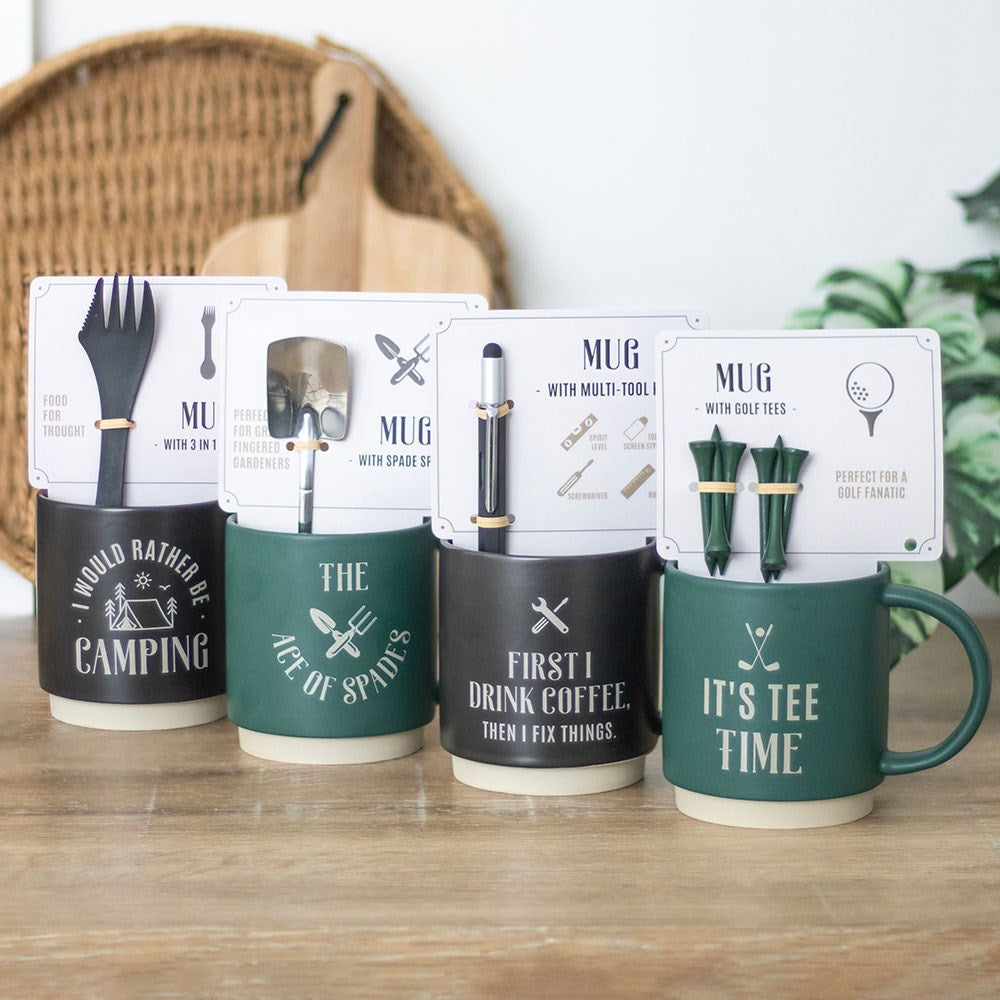 Ceramic Mug I'd Rather Be Camping 3-in-1 Spork