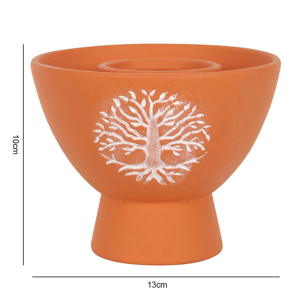 Tree Of Life Natural Terracotta Smudge Bowl