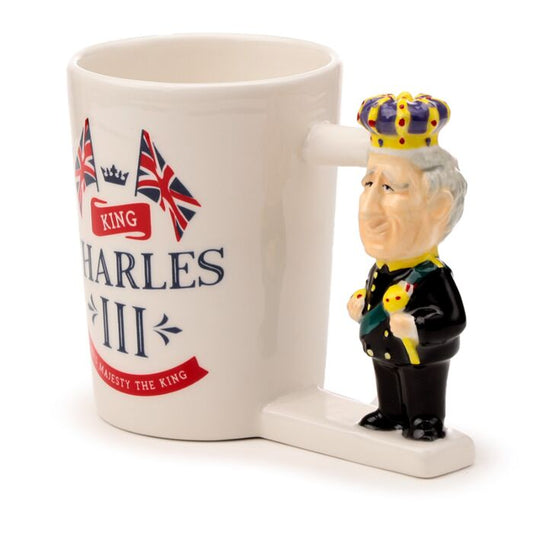 King Charles III Ceramic Shaped Handle Mug