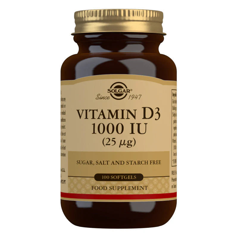 Solgar Vitamin D3 1000iu (25MCG) 100 Soft Gels