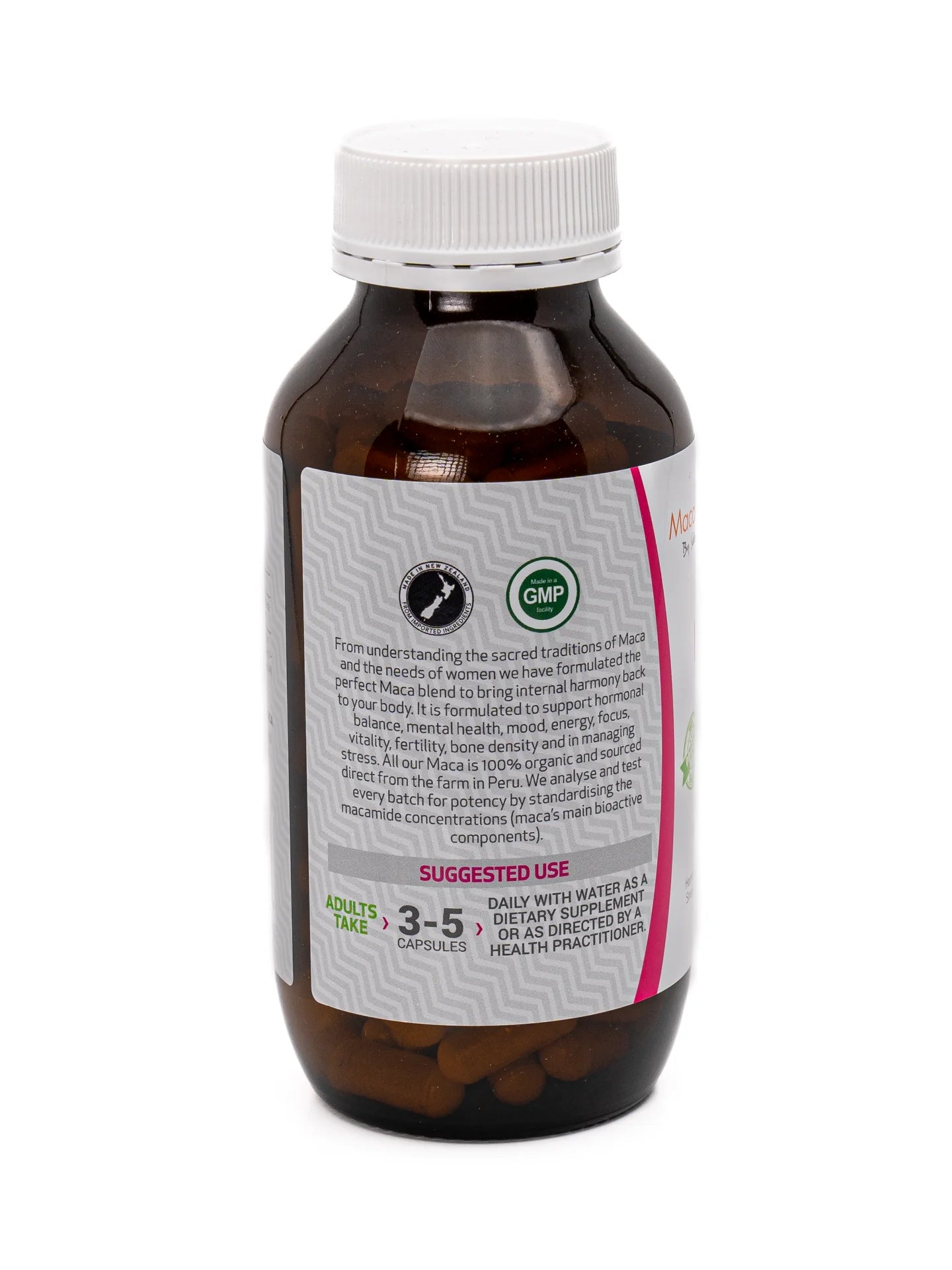 Maca for Women 150 Caps Maca for women is a scientific blend of red, yellow, and black Maca in ideal ratios to balance female hormones and health. Ratios of maca colours are determined by analysis of macamide concentrations of the raw ingredients to create a macamide mixture ideal for female hormonal health. Every batch is standardized to ensure macamide potency.