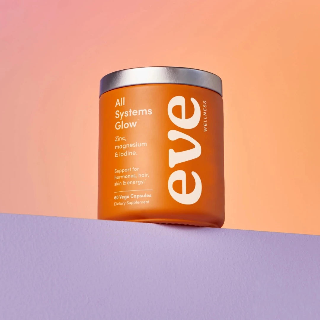 Zinc, Magnesium and Iodine: your new 3-in-1 wellness hack. Zinc is clinically proven for strong hair, skin and nails and healthy digestion. While Magnesium Glycinate, celebrated for its bioavailability and gut friendliness, supports relaxation and mental calmness. Finally, Iodine plays a central role in energy production, hair growth and fullness, brain function and thyroid health. And all three are powerful players for hormone balance.