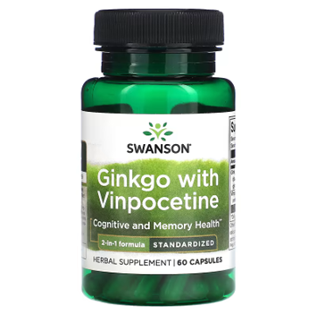 Swanson Ginkgo with Vinpocetine 60 Caps: Buy More & Save More!
