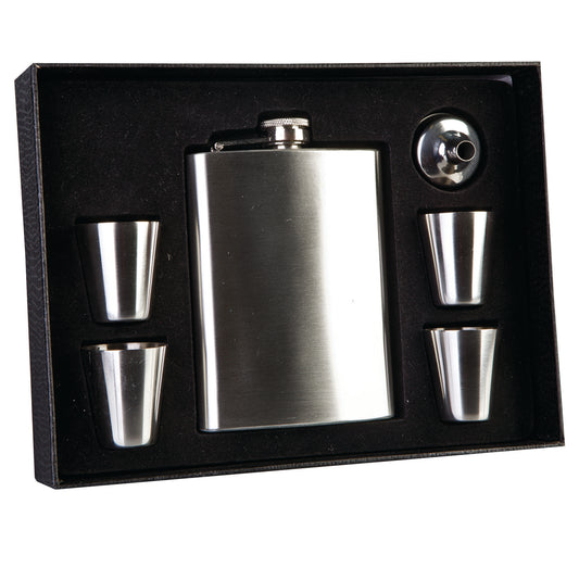 Hip Flask Set with Four Shot Glasses