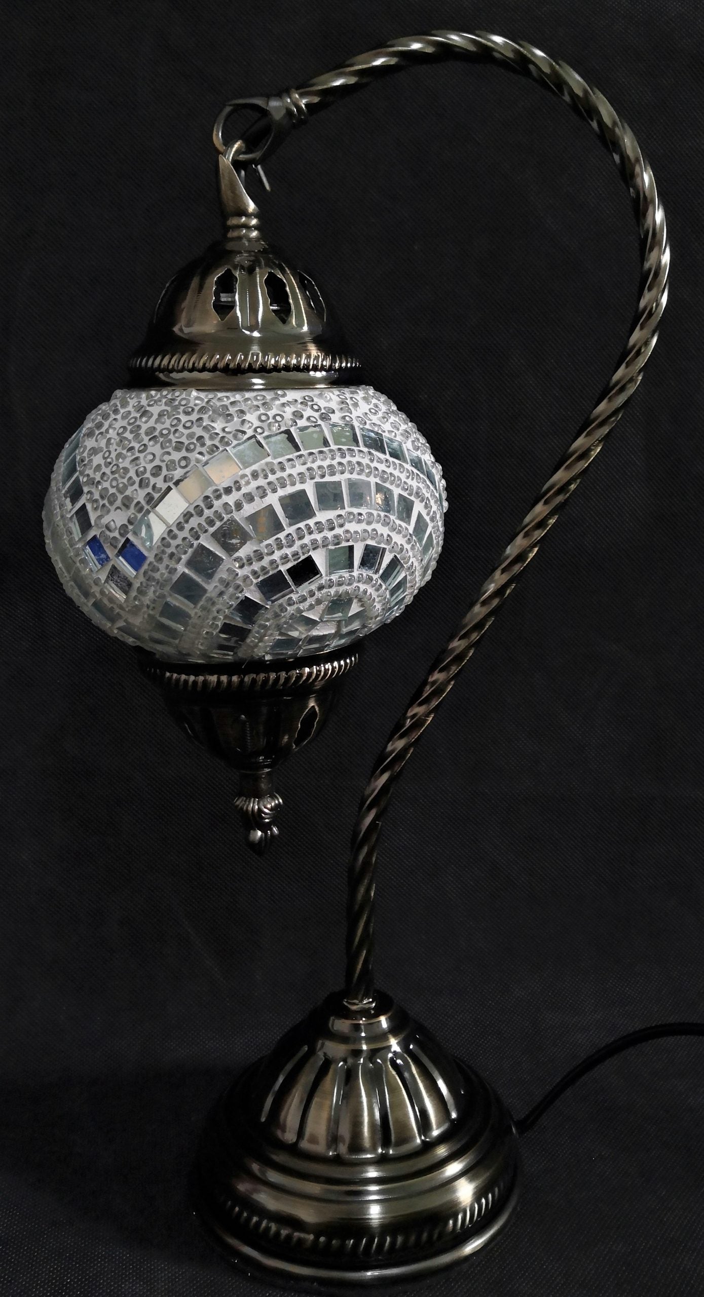 Turkish Mosaic Lamp Swan Neck White TL99