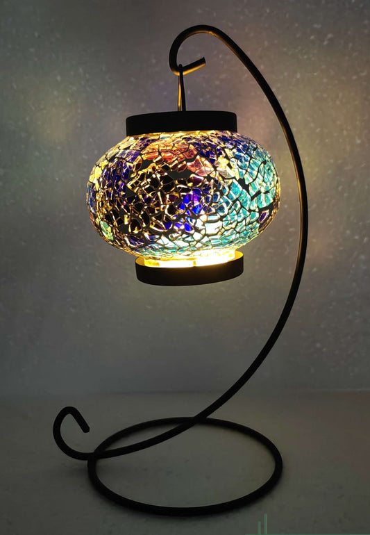 Turkish Mosaic Hanging T Light Holder with LED Candles - TLC1