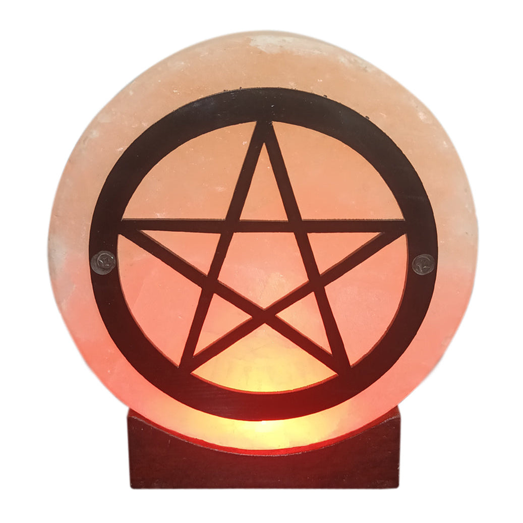 Decorative lamp with a pentagram design on a white background