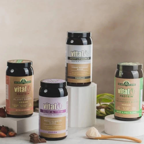 Vital Plant Protein Slim & Trim 500g 1st Stop, Marshall's Health Shop! The Vital Slim & Trim Formula contains the highest quality European Pea Protein mixed with a powerful blend of weight management supporting ingredients including l-carnitine and thermogenic spices ginger, cayenne pepper and turmeric.