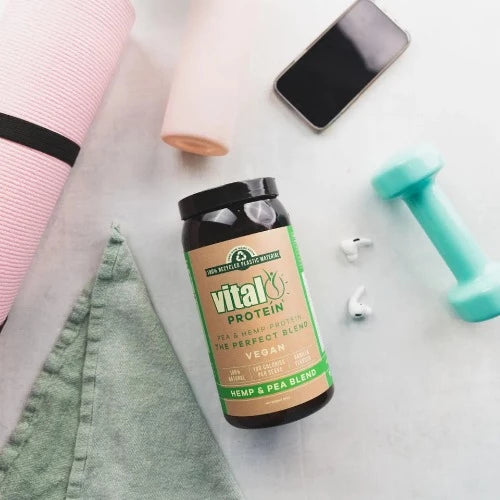 Vital Plant Protein Pea and Hemp 500g 1st Stop, Marshall's Health Shop! Introducing the newest addition to the Vital range, the Vital Pea & Hemp Protein blend! With 30% Canadian hemp protein powder combined with our Vanilla Vital Protein (70%), we have created a nutritious, all-natural, superior plant protein!