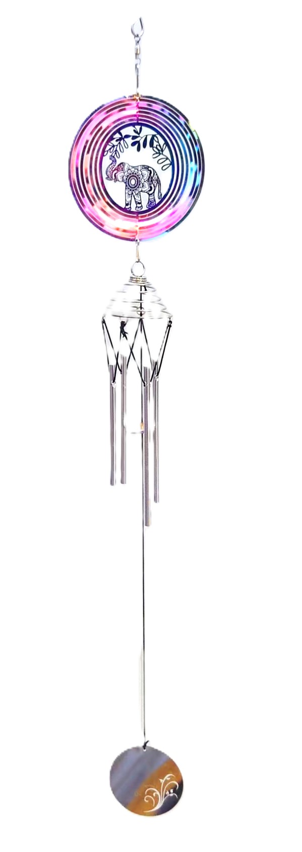 Windspinner Windchime Lucky Elephant Purple