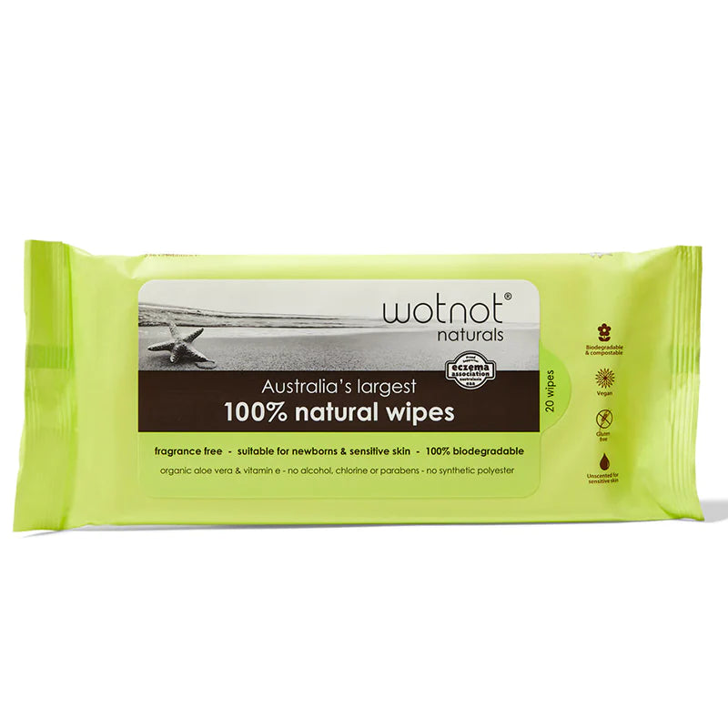 Wotnot 100% Natural Biodegradable General Wipes 20 sheets