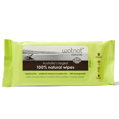 Wotnot 100% Natural Biodegradable General Wipes 20 sheets
