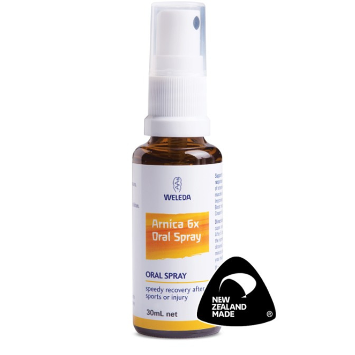 Weleda Arnica 6X For speedy recovery after sports or injury HEALTH BENEFITS: Improves recovery after sports, injury or surgery. Relieves and helps heal bruising, pain and swelling of strained and sprained tissue and muscles.