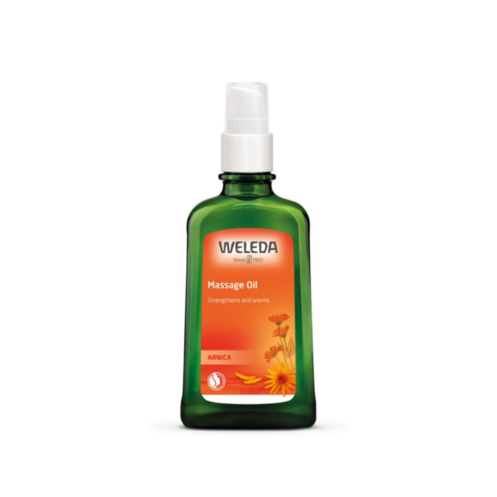 Weleda Arnica Massage Oil 100ml 1st Stop, Marshall's Health Shop! Soothes with a gentle warming effect Before or after sport or strenuous activity, warm up or warm down with a vigorous arnica oil massage.