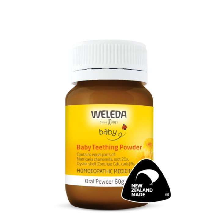 Weleda Baby Teething Powder 60g 1st Stop, Marshall's Health Shop!  Helps calm & soothe during teething  For the relief of the discomfort and restlessness of teething in babies and children. Helps to calm and soothe.