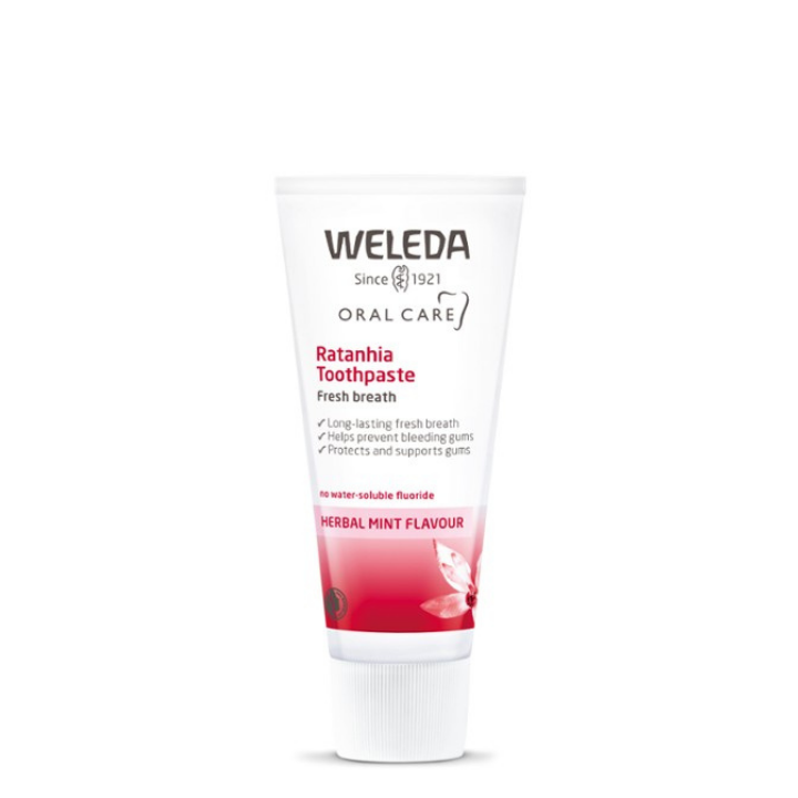Weleda Ratanhia Toothpaste 75ml 1st Stop, Marshall's Health Shop!  The people of the Andena Mountains in Peru traditionally use Ratanhia root to clean their teeth. Like all things Weleda, we respect that wisdom and build on it for natural health. The sturdy red root is rich in tanning agents which protect and strengthen sore gums, and it contains natural anti-bacterial qualities. 