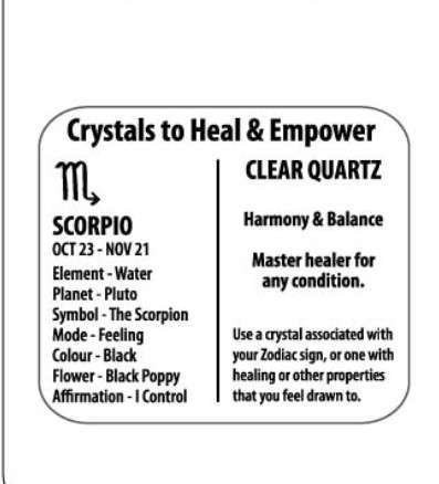 Zodiac Bracelet Clear Quartz Scorpio