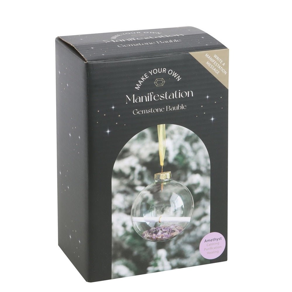Amethyst Manifestation Glass Christmas Bauble Kit - MarshallsHealthShop