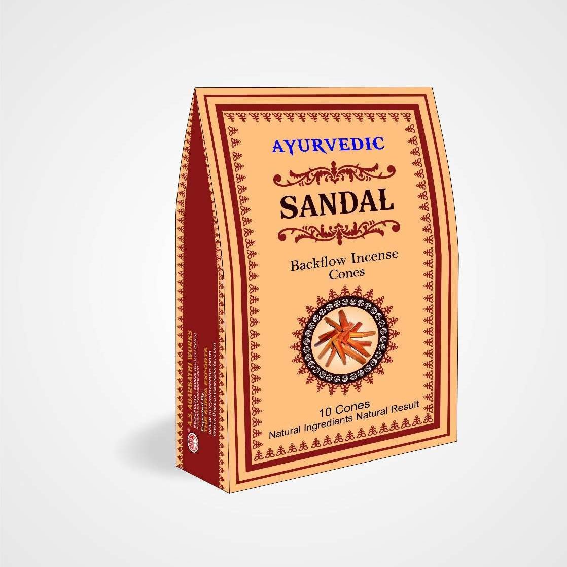 Ayurvedic Backflow Cones Amber Sandal - MarshallsHealthShop