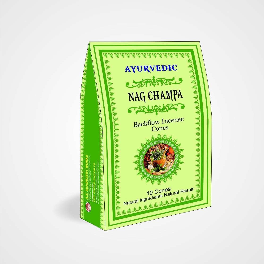 Ayurvedic Backflow Cones Nag Champa - MarshallsHealthShop