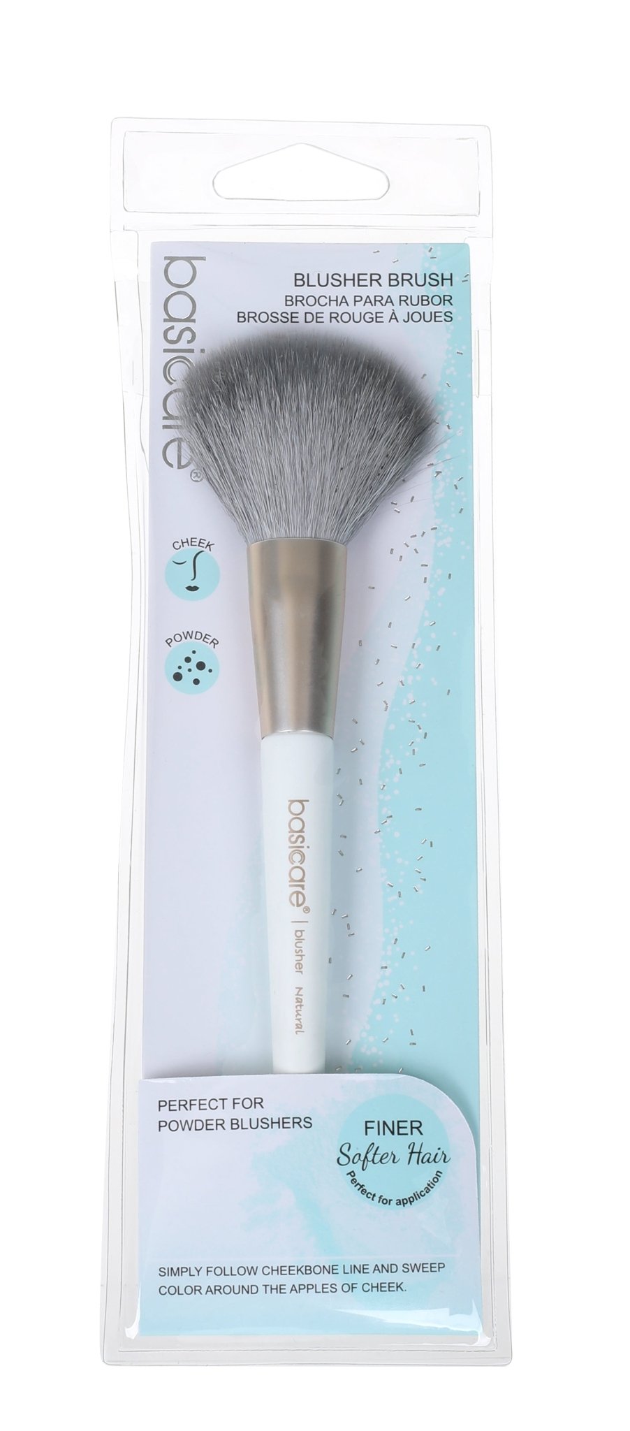Basicare Brush Blusher 16.5cm - Natural Bristles - MarshallsHealthShop