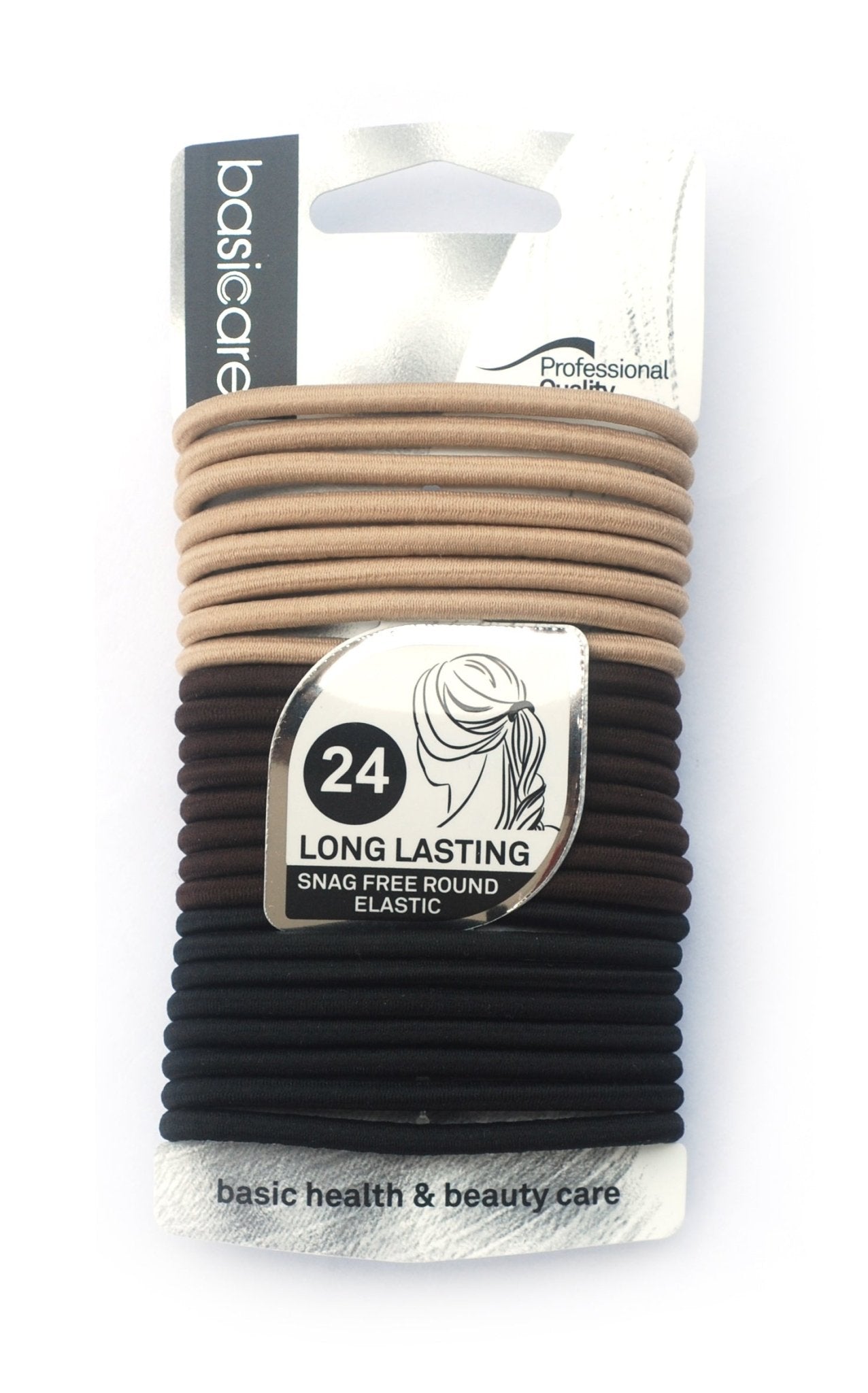 Basicare Elastic Hair Bands Multi Colour 4mm 24 Pack - MarshallsHealthShop