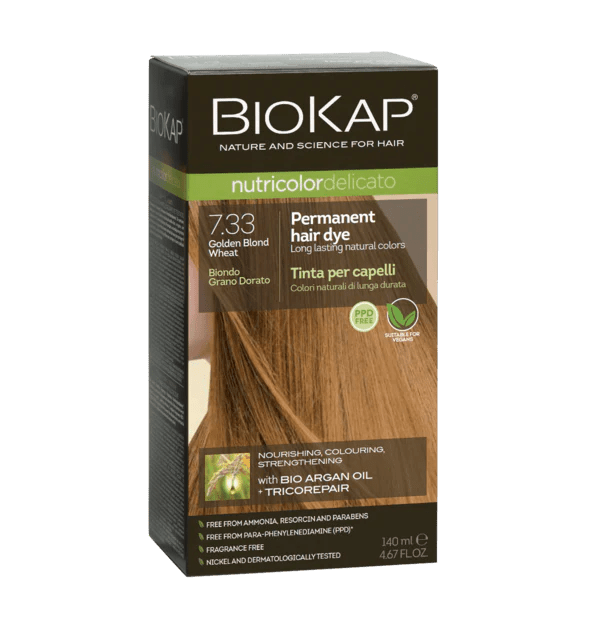 Biokap Delicato Rapid Natural Permanent Hair Colour 7.33 Gold Wheat Blonde 135ml - 1st Stop Marshall's Health Shop, Gift Shop! - Heath and Natural Therapy New Brighton Christchurch - Naturopath