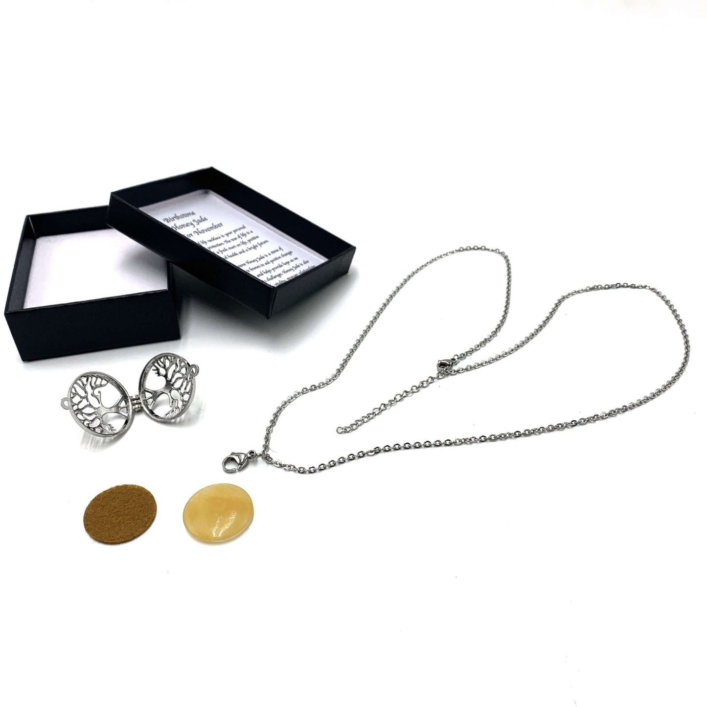 Birthstone Necklace Honey Jade November - 1st Stop Marshall's Health Shop, Gift Shop! - Heath and Natural Therapy New Brighton Christchurch - Naturopath