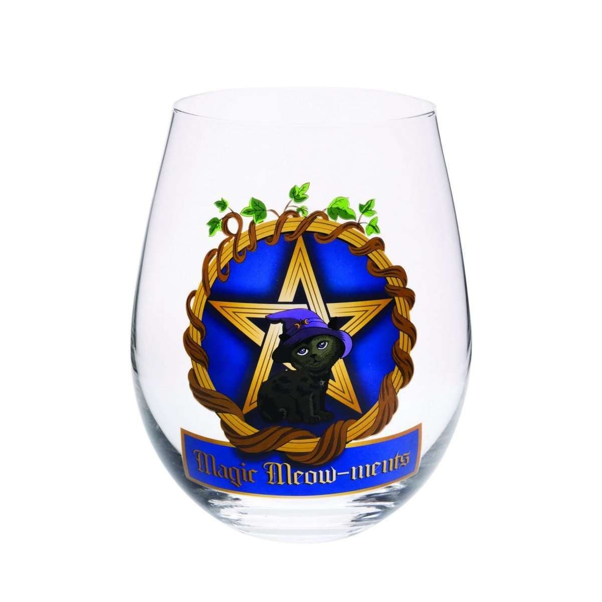 Black Cat Pentacle Wine Glass - MarshallsHealthShop