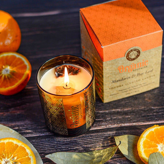 Candle Mandarin & Bay Leaf 200gm Organic - MarshallsHealthShop
