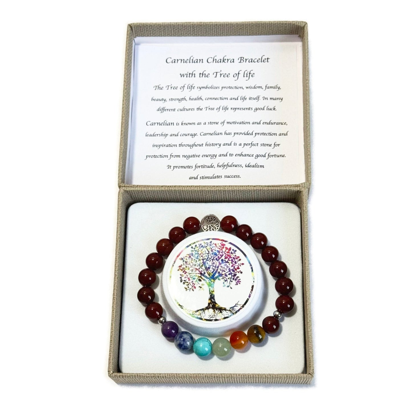 Chakra Bracelet Carnelian Tree of Life Bead - 1st Stop Marshall's Health Shop, Gift Shop! - Heath and Natural Therapy New Brighton Christchurch - Naturopath