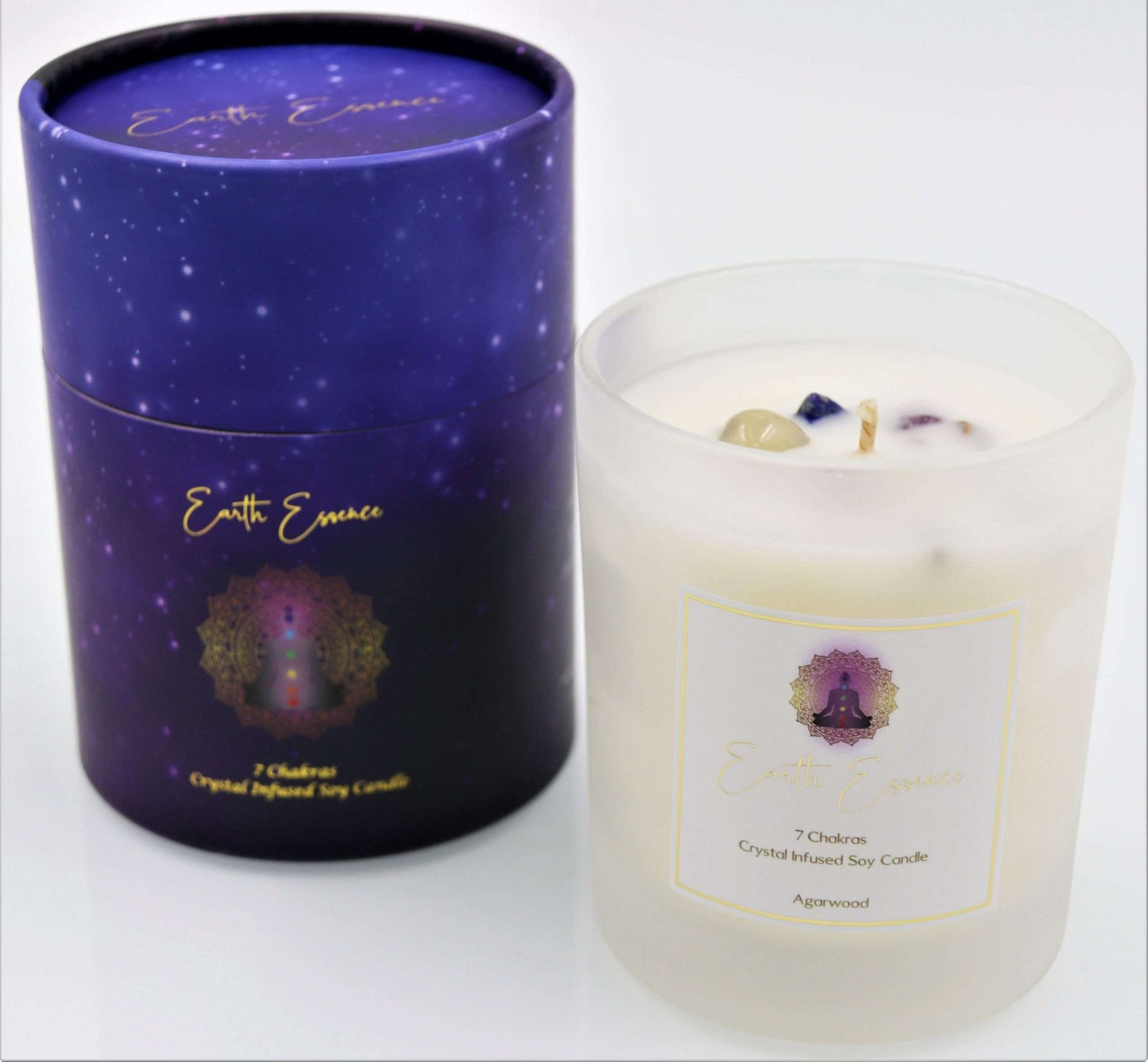 Chakra Soy Wax Crystal Candle Agarwood - MarshallsHealthShop